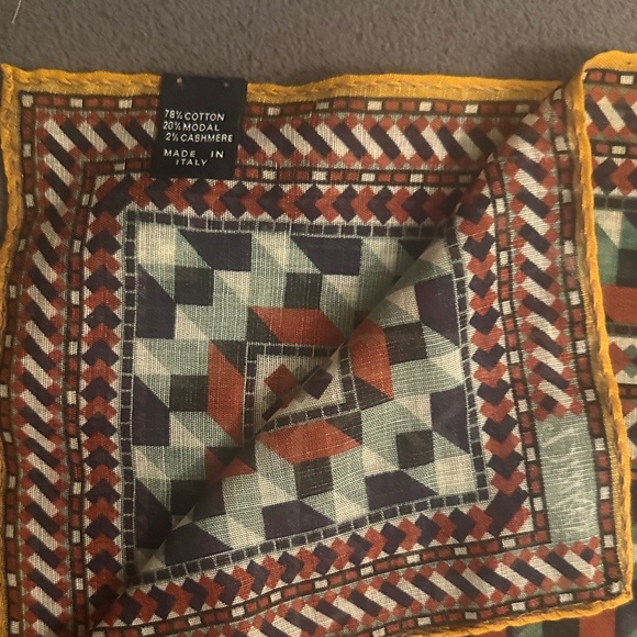 Drake’s Geometric Patterned Pocket Square - Picture 2 of 9